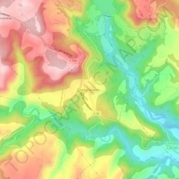 Mappa topografica Santa Susanna, altitudine, rilievo