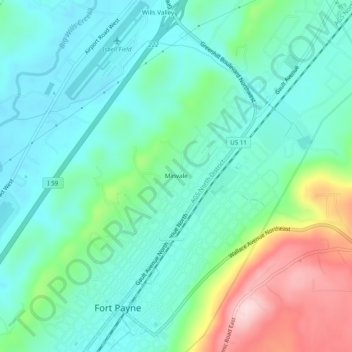 Mappa topografica Minvale, altitudine, rilievo