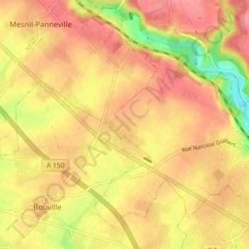 Mappa topografica Hameau de la Route, altitudine, rilievo
