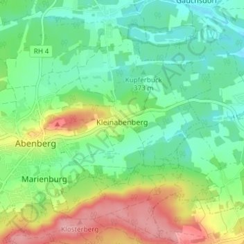 Mappa topografica Kleinabenberg, altitudine, rilievo