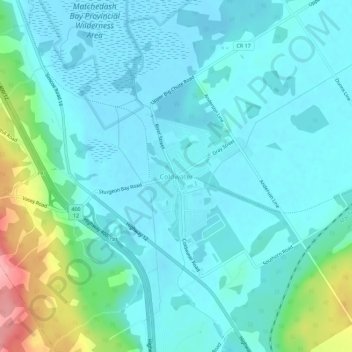 Mappa topografica Coldwater, altitudine, rilievo