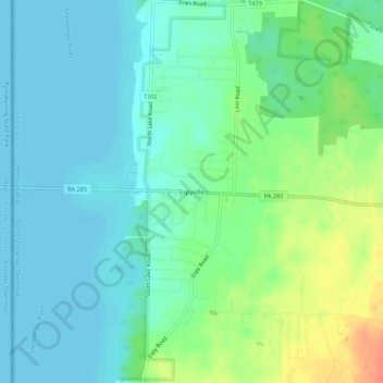 Mappa topografica Espyville, altitudine, rilievo