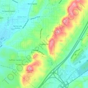 Mappa topografica Stonehedge, altitudine, rilievo