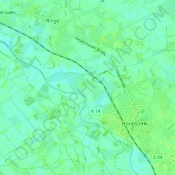 Mappa topografica Arkel, altitudine, rilievo