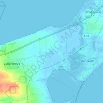 Mappa topografica Lütjenhof, altitudine, rilievo