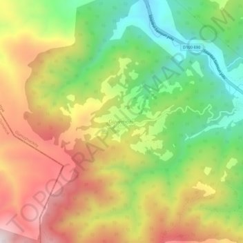 Mappa topografica Güvemözü, altitudine, rilievo