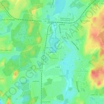 Mappa topografica Galgenbühl, altitudine, rilievo