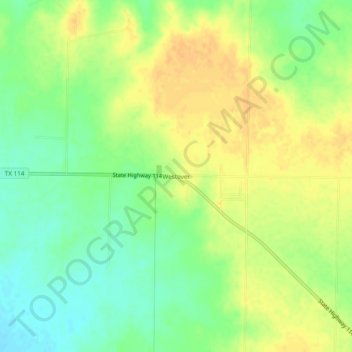 Mappa topografica Westover, altitudine, rilievo