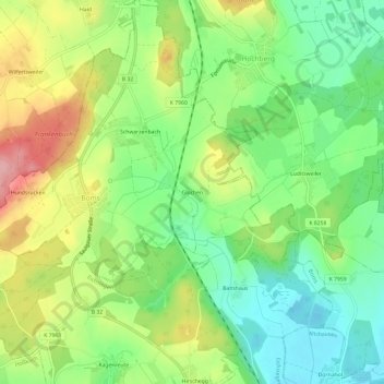 Mappa topografica Glochen, altitudine, rilievo