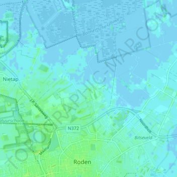 Mappa topografica Leutingewolde, altitudine, rilievo