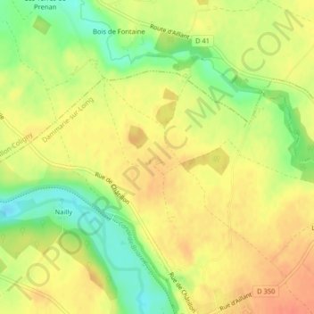 Mappa topografica Les Haies, altitudine, rilievo
