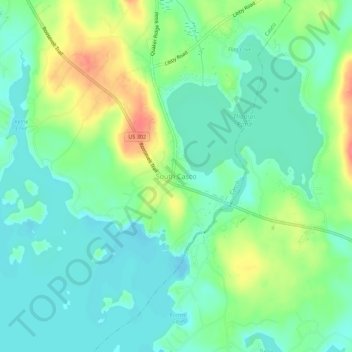 Mappa topografica South Casco, altitudine, rilievo