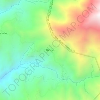 Mappa topografica El Cedro, altitudine, rilievo