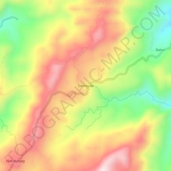 Mappa topografica Samoyao, altitudine, rilievo