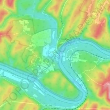 Mappa topografica Little Orleans, altitudine, rilievo