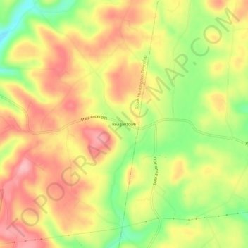 Mappa topografica Reagantown, altitudine, rilievo