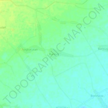 Mappa topografica Bantug, altitudine, rilievo
