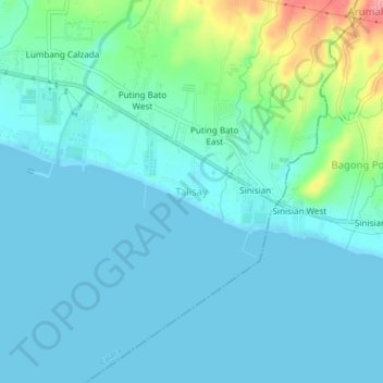 Mappa topografica Talisay, altitudine, rilievo