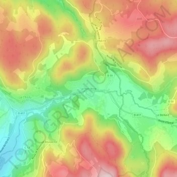 Mappa topografica Le Rain Brice, altitudine, rilievo