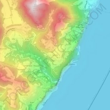 Mappa topografica Voltino, altitudine, rilievo