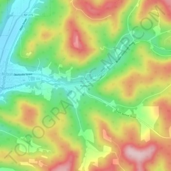 Mappa topografica Kossuth, altitudine, rilievo