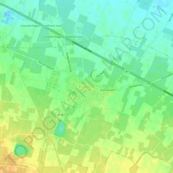 Mappa topografica Piumazzo, altitudine, rilievo