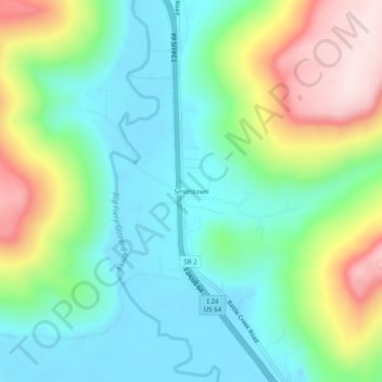 Mappa topografica Smithtown, altitudine, rilievo