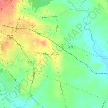 Mappa topografica Graceham, altitudine, rilievo