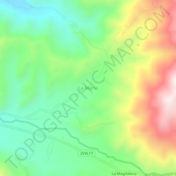 Mappa topografica La María, altitudine, rilievo