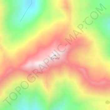 Mappa topografica Sarwal, altitudine, rilievo