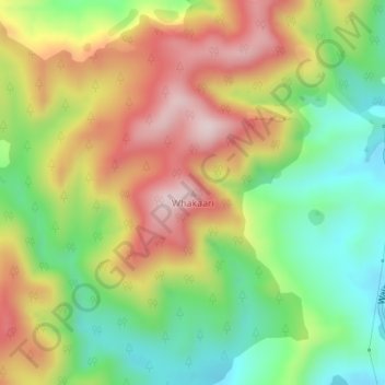 Mappa topografica Whakaari, altitudine, rilievo