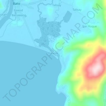 Mappa topografica Batalay, altitudine, rilievo