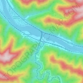 Mappa topografica Deep Water, altitudine, rilievo