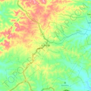 Mappa topografica El Piñal, altitudine, rilievo