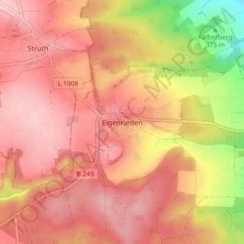 Mappa topografica Eigenrieden, altitudine, rilievo