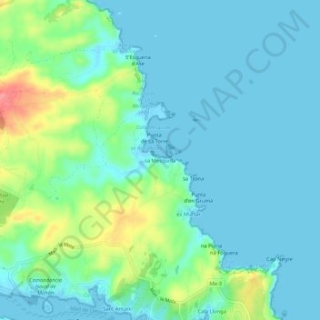Mappa topografica sa Mesquida, altitudine, rilievo