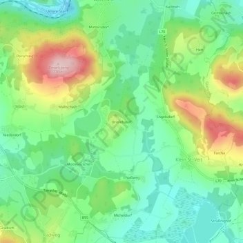 Mappa topografica Briefelsdorf, altitudine, rilievo
