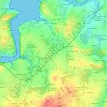 Mappa topografica La Gare, altitudine, rilievo