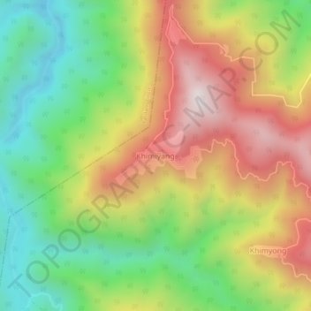 Mappa topografica Khimiyang, altitudine, rilievo