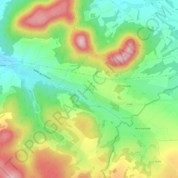 Mappa topografica Neuné, altitudine, rilievo