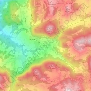 Mappa topografica Villa d'Aiano, altitudine, rilievo