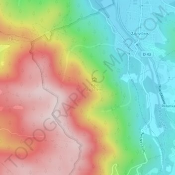Mappa topografica Le Solem, altitudine, rilievo