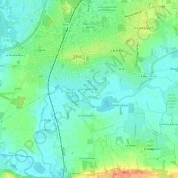 Mappa topografica Le Grand Pâtis, altitudine, rilievo