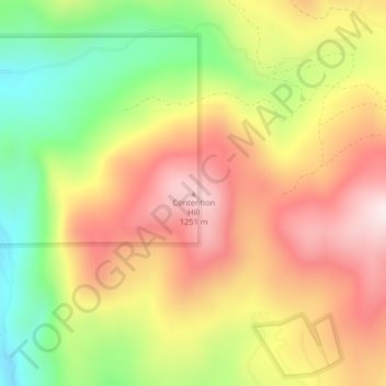 Mappa topografica Contention Hill, altitudine, rilievo