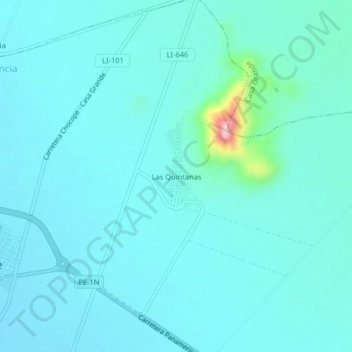 Mappa topografica Las Quintanas, altitudine, rilievo