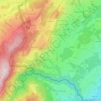 Mappa topografica Unterstein, altitudine, rilievo