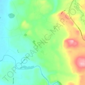 Mappa topografica Valle Simpson, altitudine, rilievo