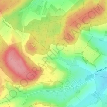 Mappa topografica Le Poiroux, altitudine, rilievo