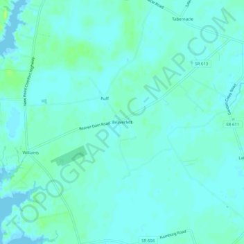 Mappa topografica Beaverlett, altitudine, rilievo