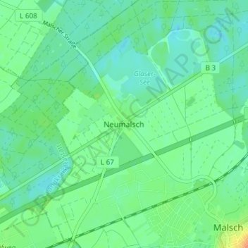 Mappa topografica Neumalsch, altitudine, rilievo
